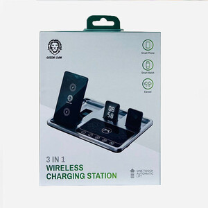شارژر وایرلس 4 کاره گرین لاین Green Lion 4 IN 1 Wireless Charging Station توان 15 وات