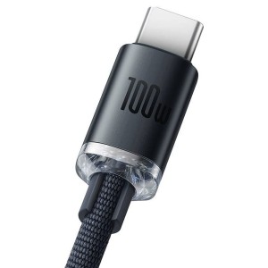 کابل شارژ USB به Type-C بیسوس مدل Crystal Shine CAJY000401 طول 1.2 متر توان 100 وات