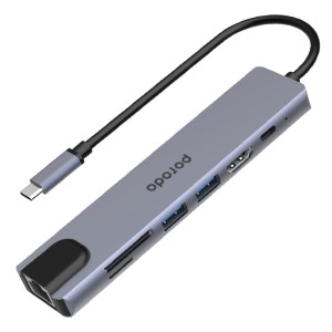 هاب تایپ سی 7 پورت پرودو Porodo PD-4K71C-GY