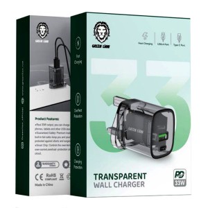 شارژر دیواری گرین لاین Transparent توان 33 وات