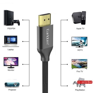 کابل HDMI ارلدام مدل ET-W26 کیفیت 4K طول 3 متر