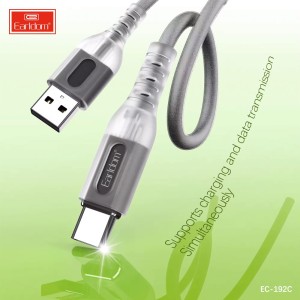 کابل شارژ USB به Type-C ارلدام مدل EC-192C طول 1 متر توان 3.0 آمپر