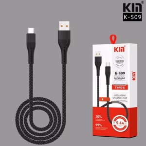 کابل شارژ USB به Type-C کی ام مدل K-S09 طول 1 متر توان 2.4 آمپر