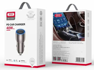 شارژر فندکی تایپ سی دو پورت 40 وات ایکس او XO CC51 Intelligent Dual PD40W Car Charger