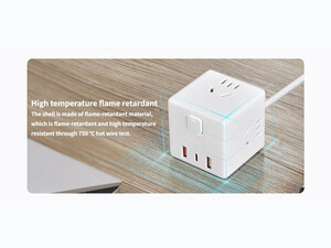 خرید بهترین چند راهی مکعبی و شارژر رومیزی شیائومی Xiaomi Rubik Cube Adapter Pro 33W Wired Fast Charge Version (2A1C)