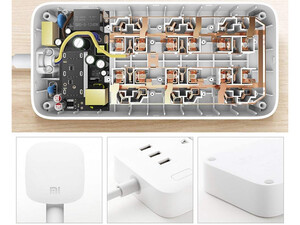 بهترین چند راهی و شارژر شیائومی 6 سوکت و 3 یو اس بی Xiaomi CXB6-1QM Power Strip