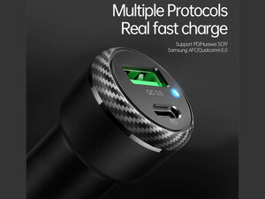 شارژر فندکی سریع تایپ سی و یو اس بی 38 وات مک دودو Mcdodo USB PD Type-C Quick Car Charger 38W CC-597