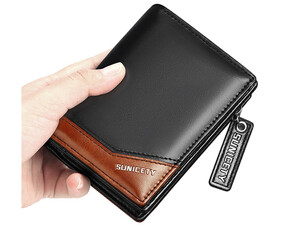 قیمت کیف پول مردانه کوتاه زیپ دار SUNICETY S3004 zipper short men's wallet