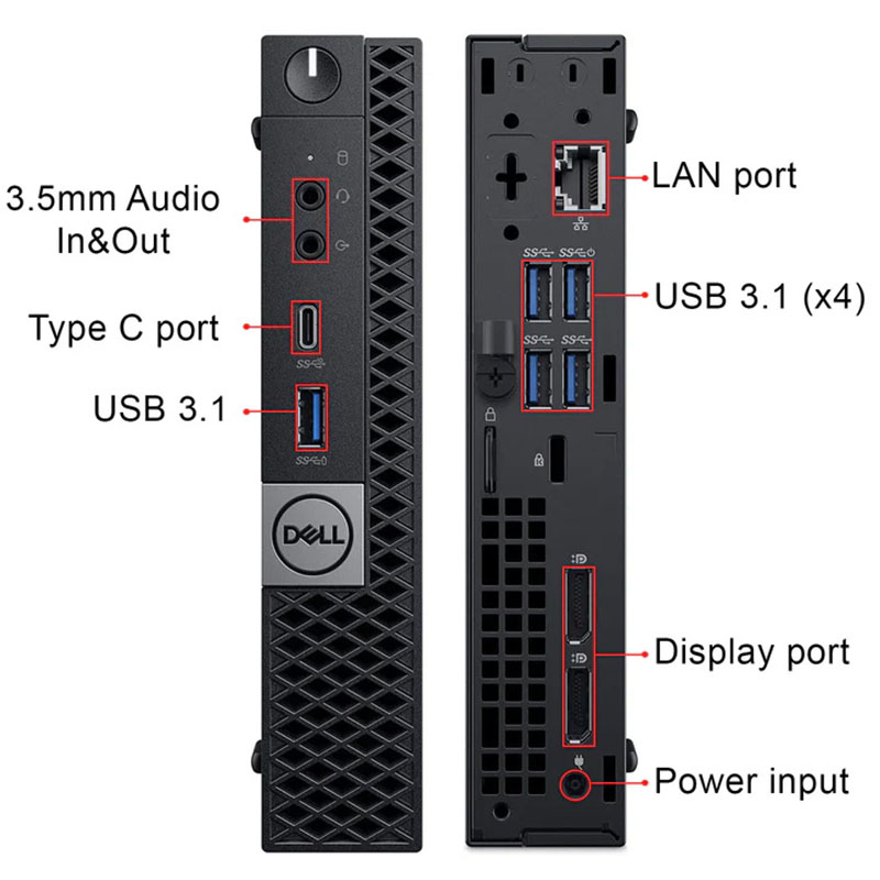 کامپیوتر استوک  تاینی DELL Optiplex 3060 Core i5 8500 ram 16gb DDR4 SSD 256gb