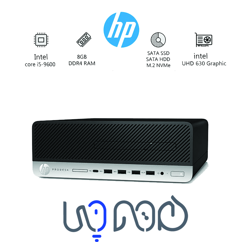 مینی کامپیوتر استوک  HP ProDesk 600 G5 sff Core i5 9600 8GB 256GB DVD Desktop mini PC
