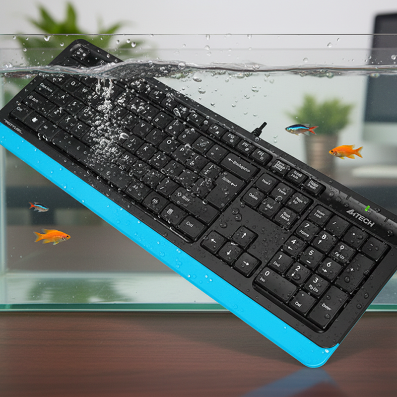 A4Tech FK10 FSTYLER: کیبورد باسیم شیک، مقاوم در برابر آب و ایده‌آل برای تایپ طولانی (استوک)