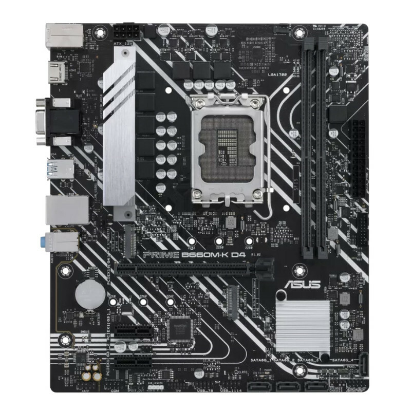 مادربرد ایسوس Asus PRIME B660M-K D4 | ساپورت نسل ۱۲ و ۱۳ + نورپردازی ARGB و گارانتی ۱۸ ماهه