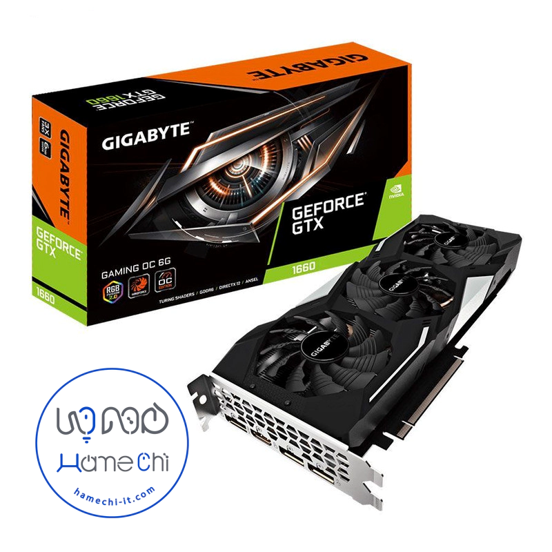 🏆 خرید کارت گرافیک استوک گیگابایت Gigabyte GeForce GTX 1660 GAMING OC 6G | کارت گرافیک گیمینگ 6GB GDDR5 با سیستم خنک‌کننده حرفه‌ای، نسخه OC، گارانتی مهلت تست 7 روزه | همه چی ای تی