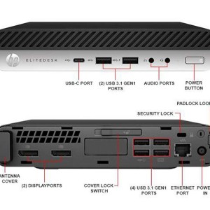 کامپیوتر  استوک  تاینی HP ProDesk G3 800 Core i7(7700T) Ram 16gb DDR4 SSD 256gb Desktop mini PC