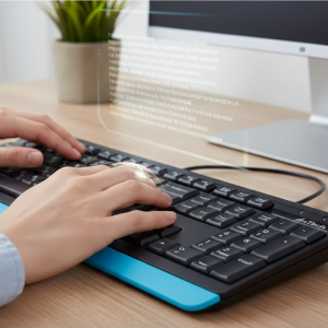 A4Tech FK10 FSTYLER: کیبورد باسیم شیک، مقاوم در برابر آب و ایده‌آل برای تایپ طولانی (استوک)