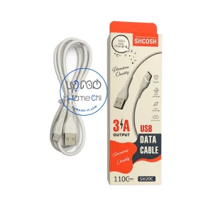 کابل شارژ USB به تایپ سی مدل SH20C طول ۱۱۰ سانتی‌متر با خروجی ۳ آمپر | کابل دیتا فست شارژ باکیفیت و مقاوم + یک هفته مهلت تست