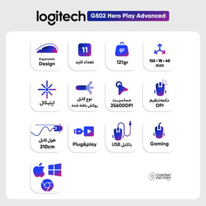 🏆 خرید ماوس استوک مخصوص بازی لاجیتک مدل G502 Hero | موس گیمینگ حرفه‌ای Logitech با طراحی ارگونومیک، دقت فوق‌العاده و گارانتی مهلت تست 7 روزه | همه چی ای تی