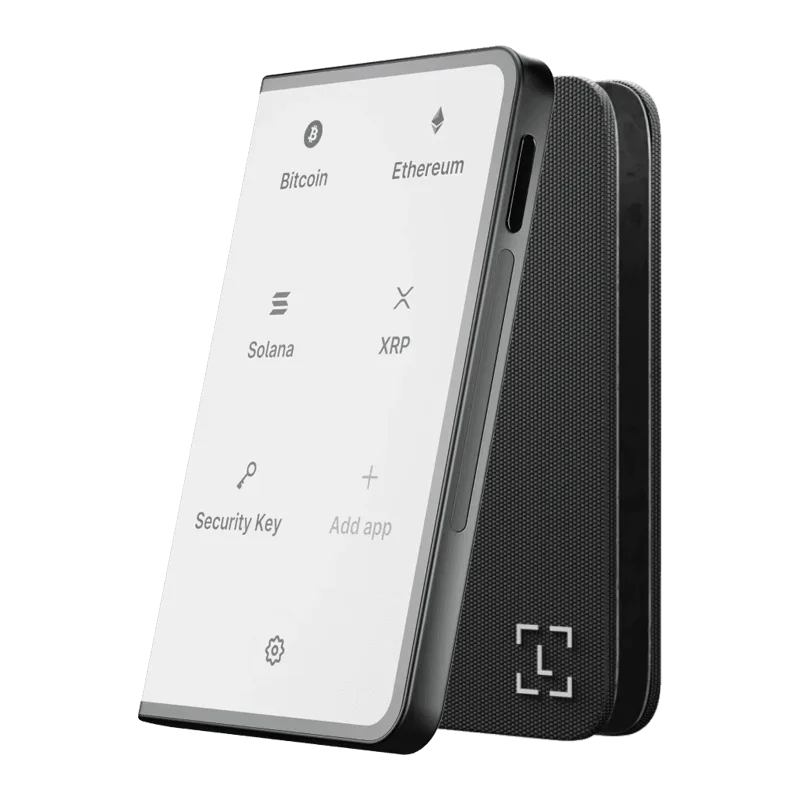 کیف پول سخت افزاری لجر استکس Ledger Stax  به همراه کیف اورجیتال مگنتی و کلید ریکاوری لجر (Ledger Recovery Key)