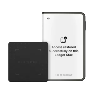 کیف پول سخت افزاری لجر استکس Ledger Stax  به همراه کیف اورجیتال مگنتی و کلید ریکاوری لجر (Ledger Recovery Key)