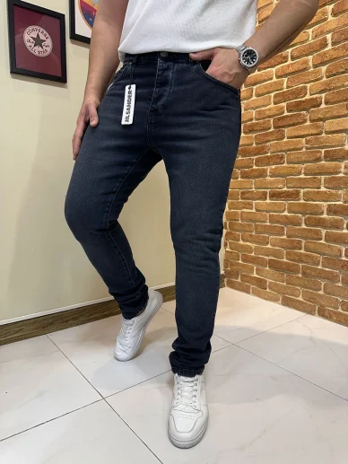 شلوار جین راسته اسلیم فیت Code 27808 blue black
