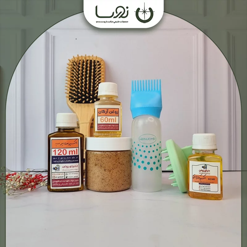 ✨ بسته درمانی ریزش مو (کف‌سر چرب، ساقه مو چرب، لخت) + تضمین بازگشت وجه تا پایان دوره مصرف ۶ ماهه + ارسال رایگان