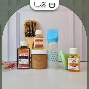 بسته درمانی درمان ریزش مو (کف سر چرب، ساقه خشک و لخت)، دوره مصرف 6 ماهه