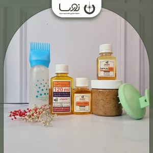 بسته درمانی حرفه‌ای نورسا برای درمان ریزش موی خشک و حالت دار با شوره و پوسته‌ریزی دوره مصرف 6 ماهه