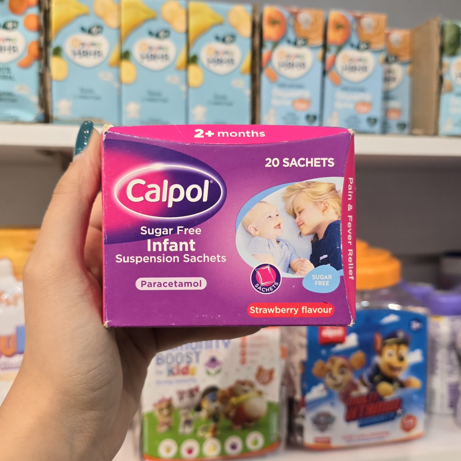 شربت مسکن و تب‌ بر کلپول CALPOL مدل ساشه ای