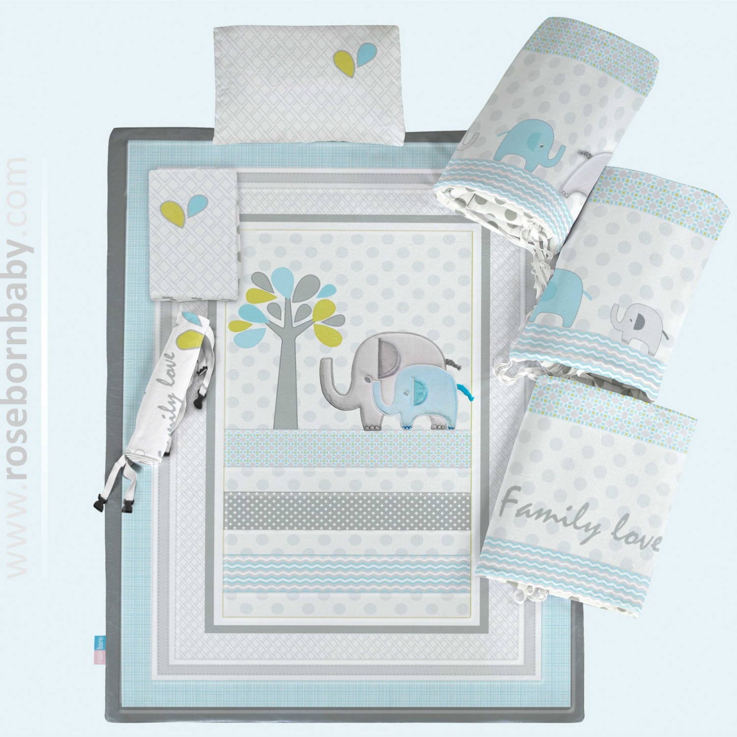 سرویس خواب 7 تکه رز برن Rose born طرح فیل آبی