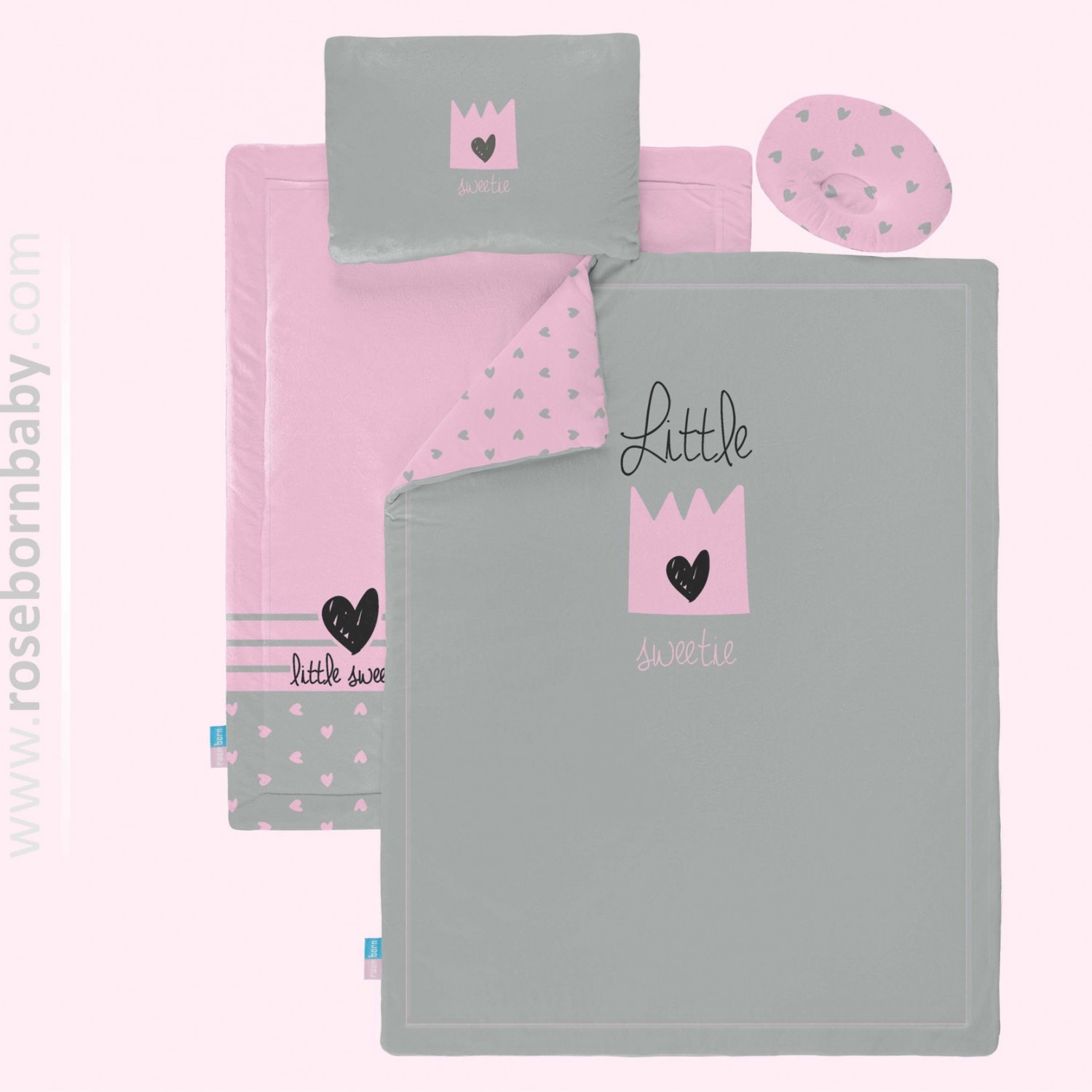 سرویس خواب 4 تکه رز برن Rose born طرح تاج صورتی