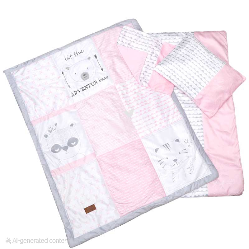 سرویس خواب 4 تکه لیزا Lisa طرح خرس صورتی