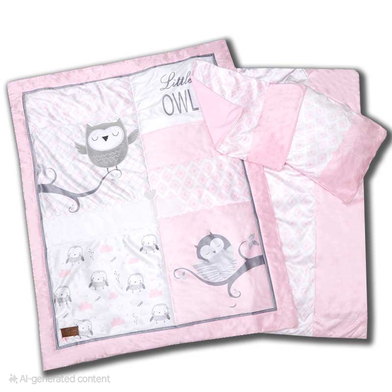 سرویس خواب 4 تکه لیزا Lisa طرح جغد صورتی