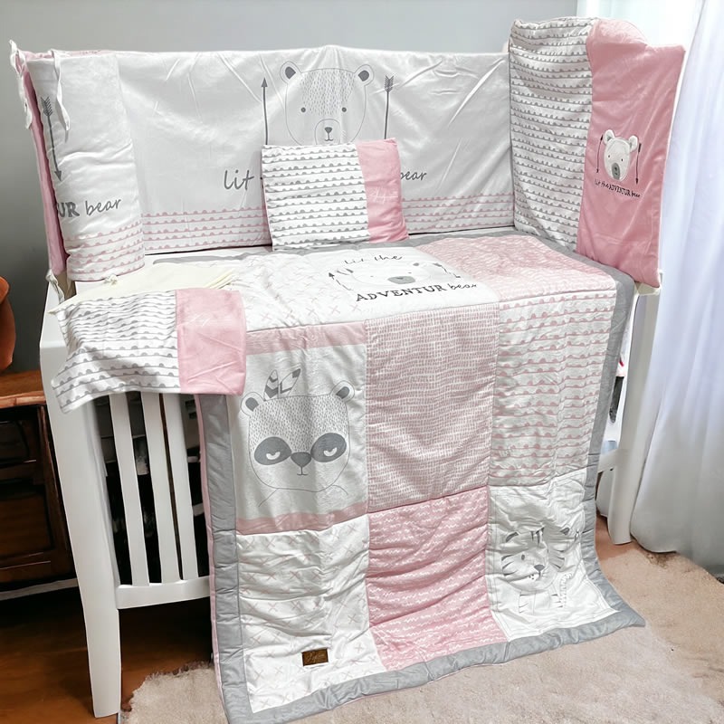 سرویس خواب 7 تکه لیزا Lisa طرح خرس صورتی