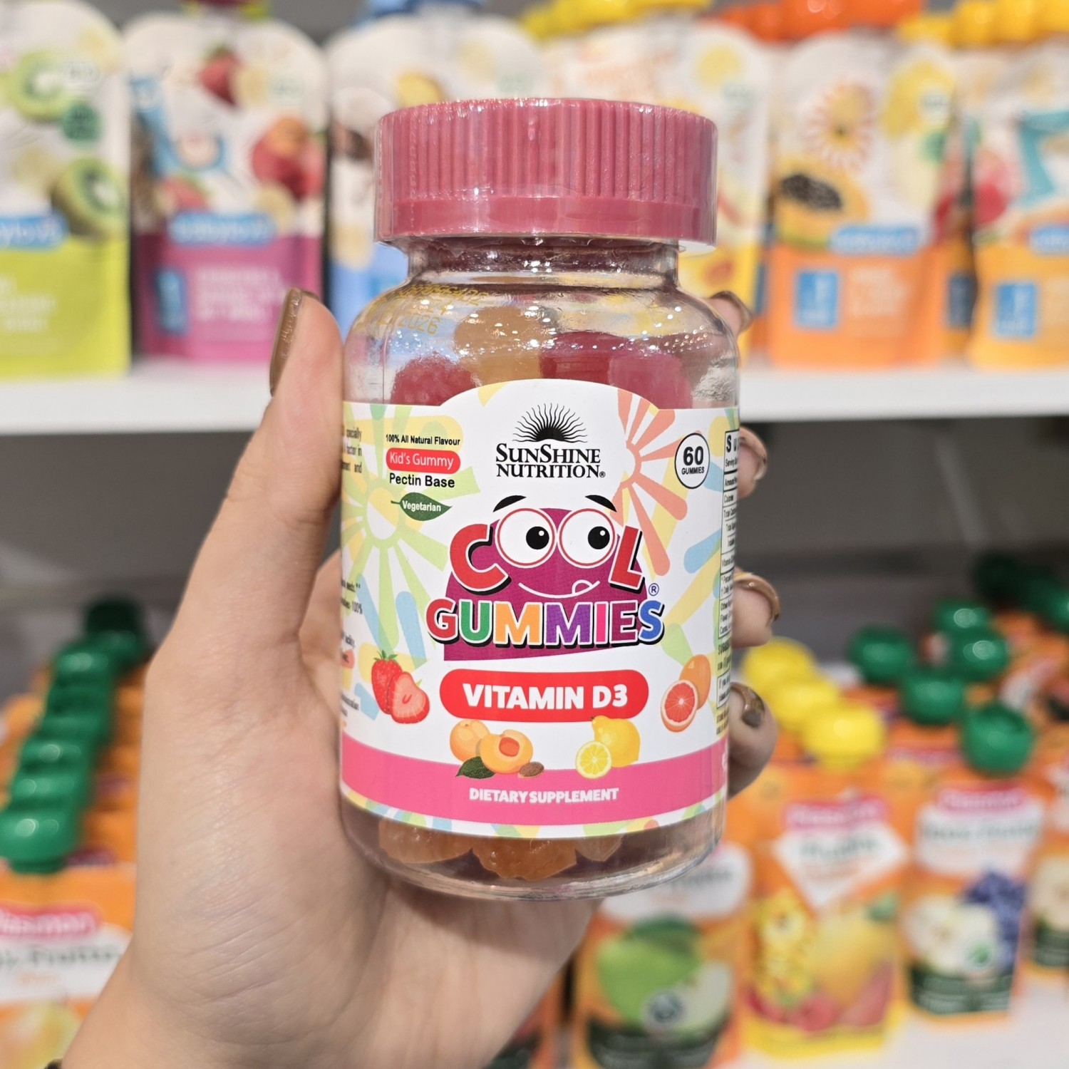 پاستیل ویتامین دی 3 سان شاین Sunshine Nutrition Vitamin D3