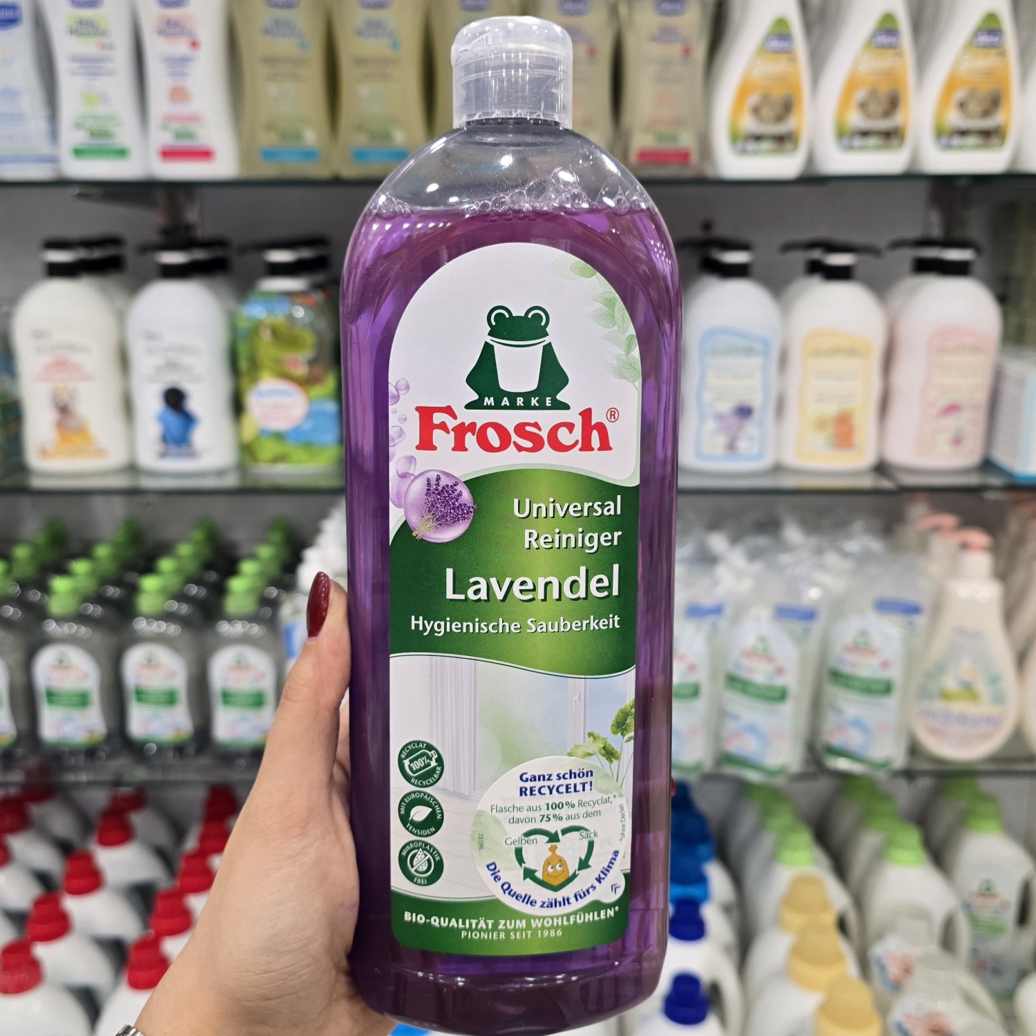 پاک‌کننده سطوح همه‌ کاره فروش Frosch با عطر اسطوخودوس