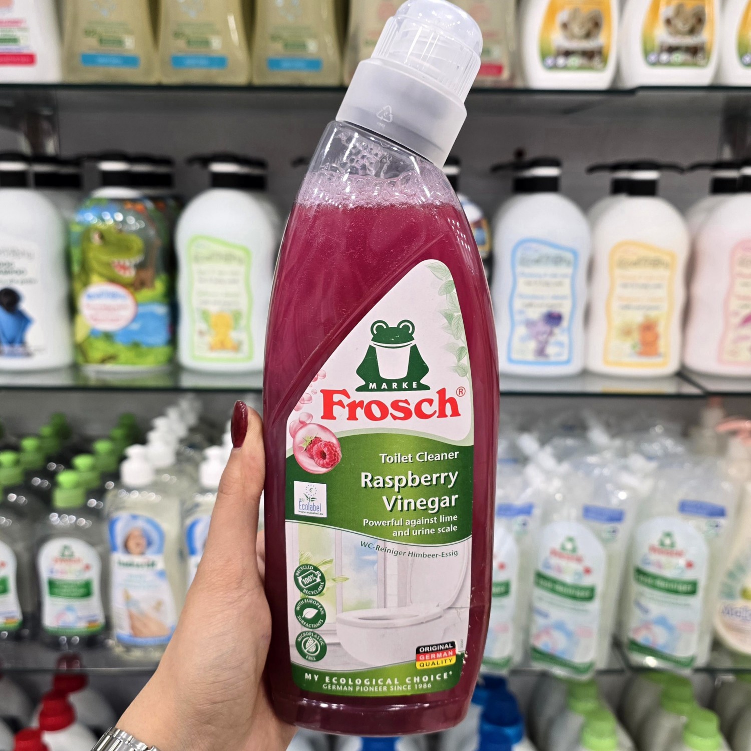  پاک‌کننده توالت فروش Frosch با سرکه و رایحه تمشک