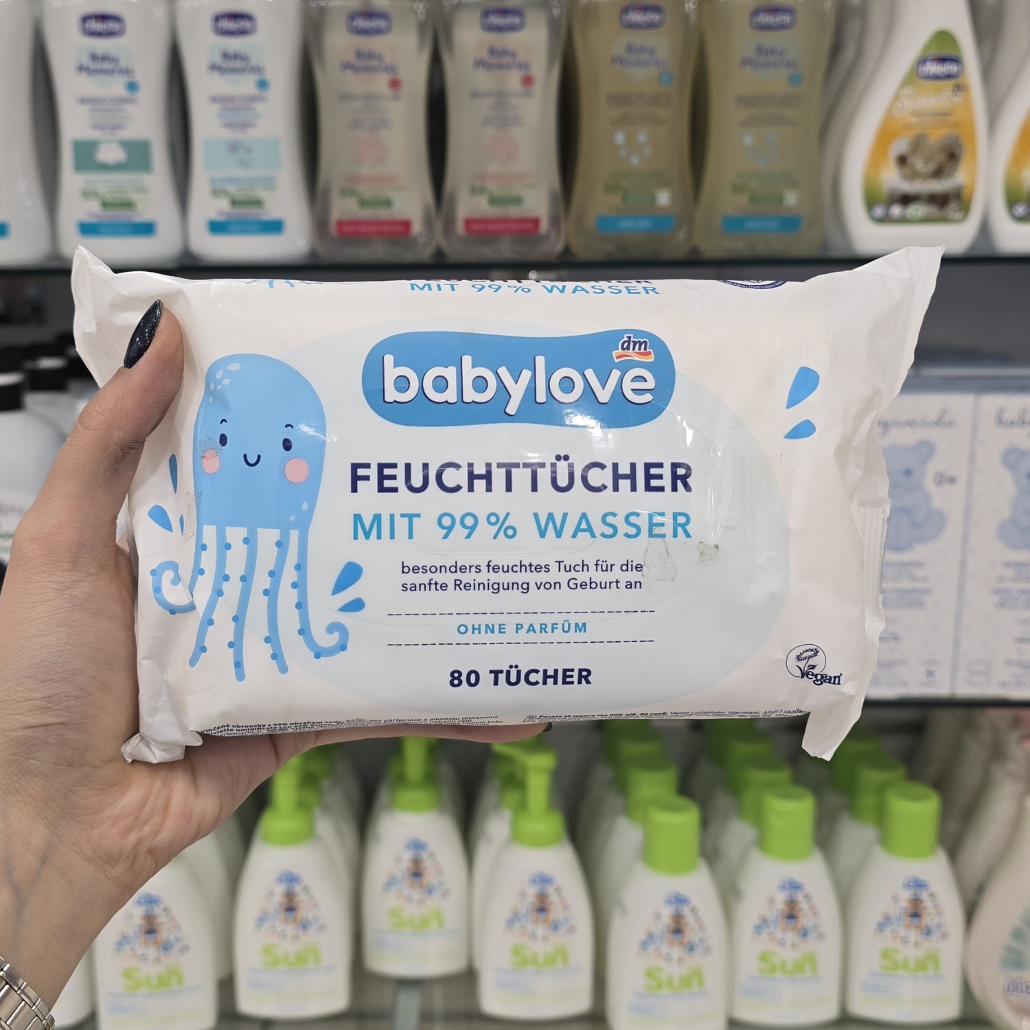 دستمال مرطوب آکوا بیبی لاو babylove محصول آلمان