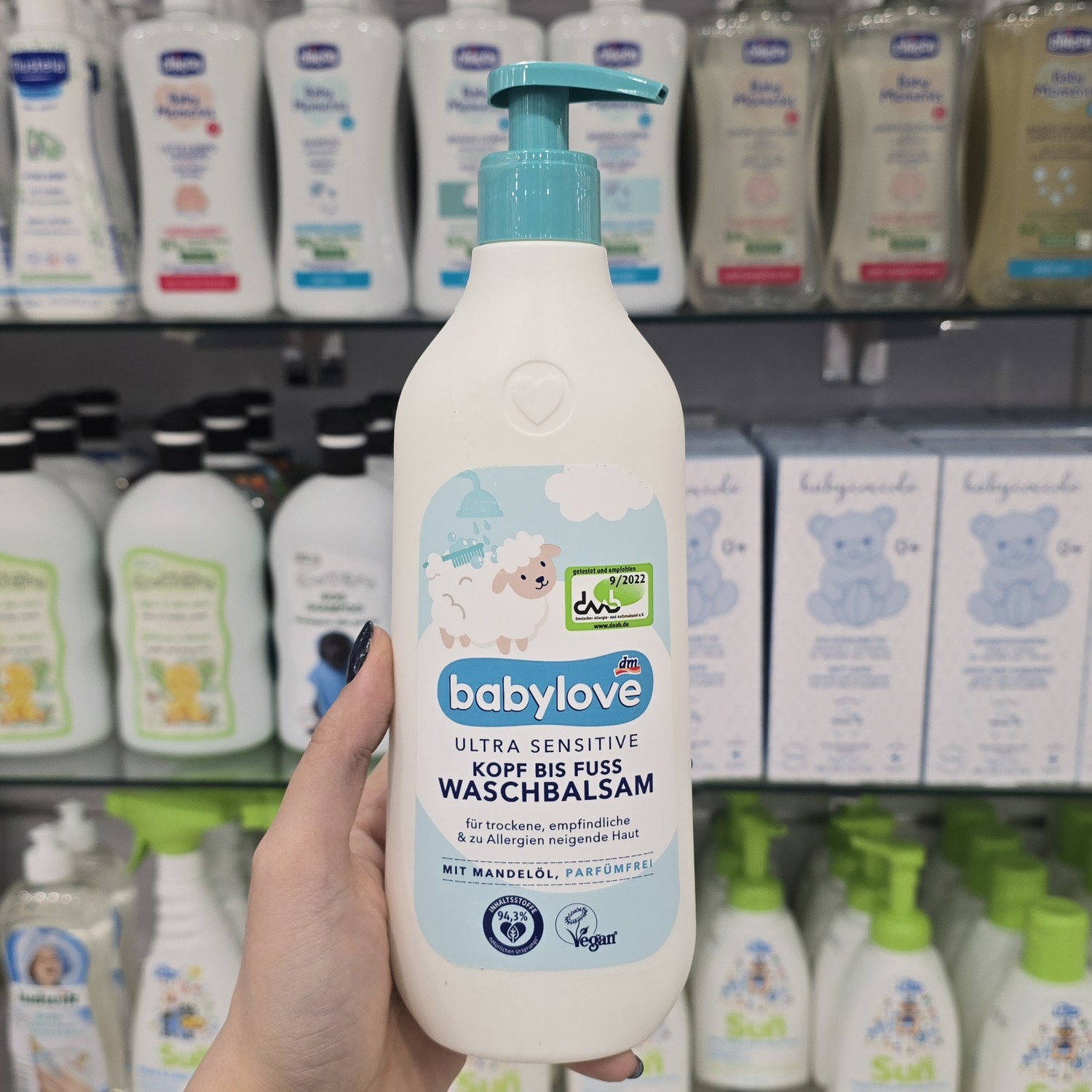 بالم شستشو و مراقبت سر و بدن بیبی لاو babylove تولید آلمان