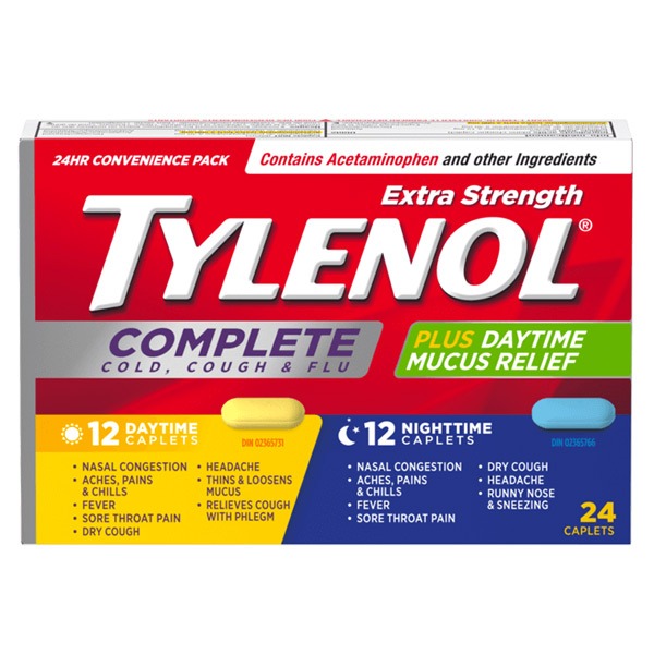 قرص سرماخوردگی و آنفولانزا کامل تایلنول Tylenol Complete مناسب روز و شب