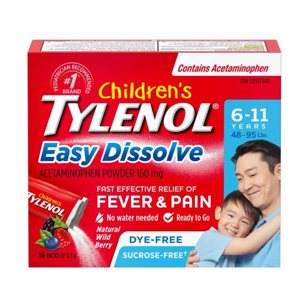 مسکن و تب بر ساشه ای تایلنول Tylenol برای 6+ سال