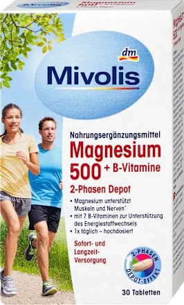 قرص منیزیم 500 و ویتامین B میوولیوس Mivolis