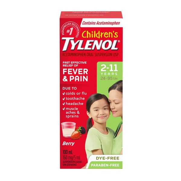 شربت مسکن و تب بر کودکان  تایلنول Tylenol برای ۲ تا ۱۱ سال