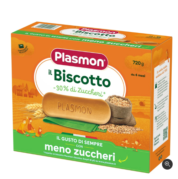 بیسکوییت انگشتی کم شکر +6 ماه پلاسمون Plasmon پک 320 گرمی