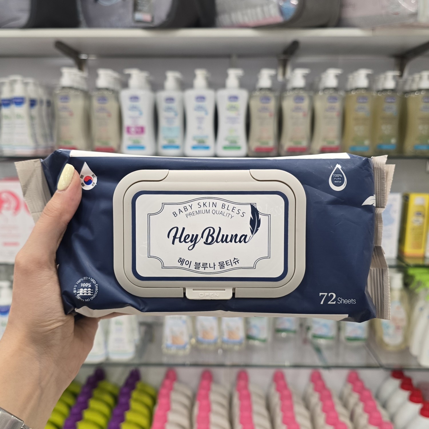 دستمال مرطوب 72 عددی بلونا Bluena تولید کره جنوبی