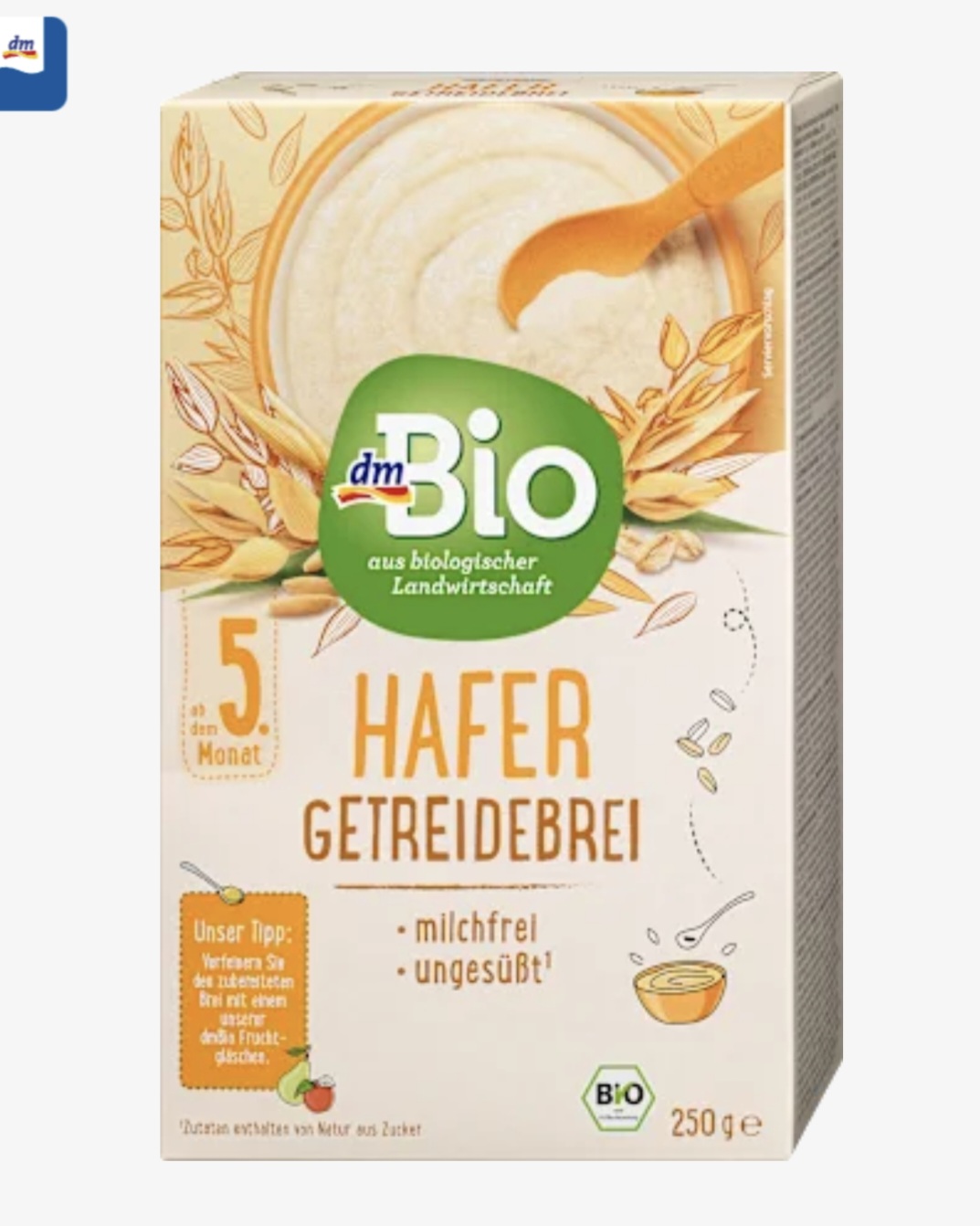 سرلاک غله‌ای جو دوسر Hafervollkornmehl برای 5+ ماه تولید اتریش