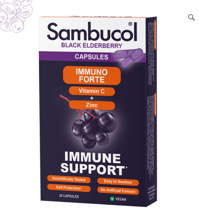 کپسول تقویت سیستم ایمنی سامبوکل Sambucol Immuno Forte Capsules برای 12+ سال
