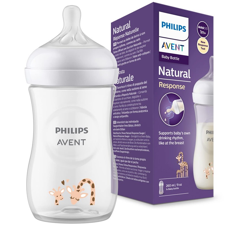 شیشه شیر طرحدار طلقی 260 میل اونت Avent
