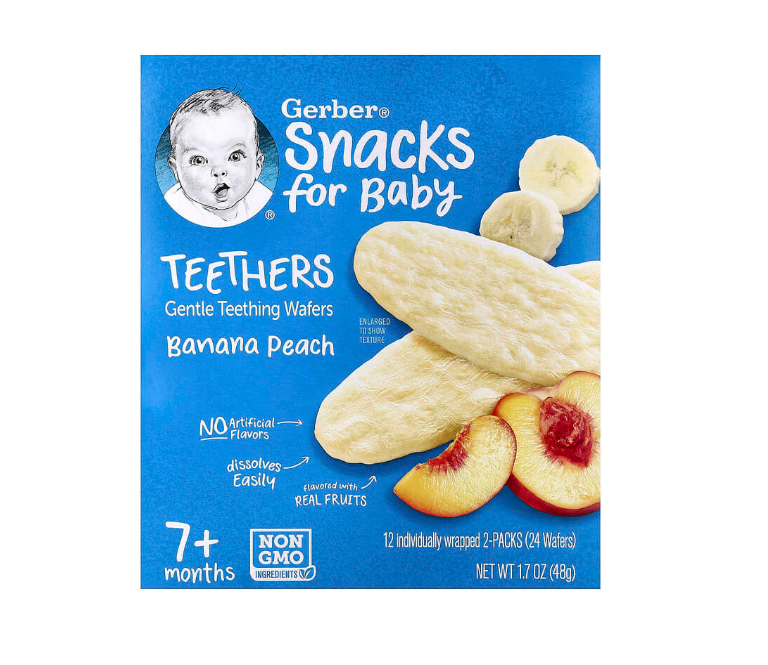 اسنک ویفر دندانی کودک گربر Gerber برای 7+ ماه