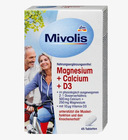 قرص منیزیم و کلسیم و ویتامین D 3 میوولیوس Mivolis