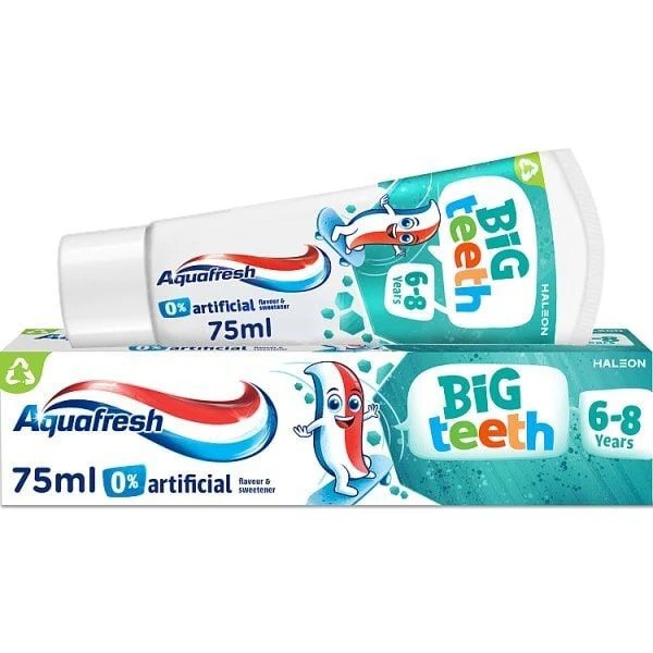 خمیردندان کودکان Aquafresh Big Teeth مناسب برای 6-8 سال